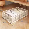 Caja de almacenamiento debajo de la cama con ruedas para dormitorio, gabinete extraíble de gran capacidad, canasta de almacenamiento plana para libros y artículos