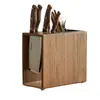 Estante de almacenamiento de cuchillos de madera maciza estante para cuchillos estante de almacenamiento ventilación drenaje estante para cuchillos de cocina encimera de cocina soporte para cuchillos doméstico