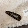 Presilhas de cabelo de veludo com estampa de leopardo estilo retrô coreano, grampos de cabelo ovais em formato de gota d'água, presilhas laterais elegantes e estilosas para franjas