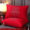 Algodón satén de alta gama boda pluma terciopelo almohada estilo chino festivo boda almohada individual fábrica directa mayoreo