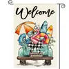 Bandera para Patio y Jardín de Doble Cara con Tema Nuevo de Verano Transfronteriza, Bandera Decorativa para Ambiente de Vacaciones de Verano en la Playa