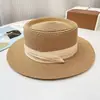 Nuevo Sombrero de Paja Tejida Colorido Estilo Dopamina Hyuna 2025 para Mujer con Cuentas de Madera de Colores Sombrero de Sol Que Hace que el Rostro Parezca Más Pequeño para la Playa