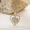 Aogu Colgante de Corazón con Baño de Oro Real y Circonita, Lujo Accesible Europeo y Americano, Collar para Mujer, Ins, Nicho, Versátil