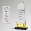 Troféu de cristal com impressão colorida de alta qualidade, letras coloridas criativas, vidro, prêmio de competição para funcionários notáveis, medalha comemorativa, atacado
