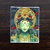 Thangka Hecho a Mano Color Dorado Núcleo Verde Maestro de la Medicina Madre Fo Zakilam Pintura de Color Lienzo Pasado y Presente Se Puede Cambiar