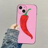 Adecuado para la nueva funda de teléfono con dibujos animados de chile picante para iPhone 15.