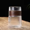 Copo de água para escritório martelado, xícara de chá, filtro separador de chá, copo de vidro para negócios, resistente ao calor, com tampa
