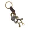 Estilo coreano popular vintage tecido cowhide chaveiro simples personalidade bonito robô pingente chave do carro pingente