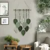 Tapiz Tejido a Mano de Hojas Nórdicas Colgante de Decoración de Pared para Renovación de Habitaciones Frescas Tapiz para Pared de Fondo de B&B