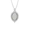 Plata de Ley S925 Calcedonia Blanco Hielo Huevo de Paloma Collar Pendientes Anillo Ágata Colgante de Jade para Mujer Juego a juego