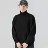 Suéter de cuello alto para hombre primavera base simple manga larga otoño e invierno superior holgado casual suéter de color liso