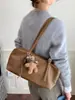 Otoño Invierno Retro Gamuza Felpa Almohada para Axila Bolso Nuevo Suelto Casual Bolso Tote de Moda Versátil Bolso Bandolera Único Baguette