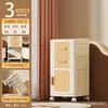Gabinete de almacenamiento de lujo ligero con ruedas, gabinete de almacenamiento misceláneo multicapa tipo cajón, gabinete organizador para sala de estar del hogar, gabinete de almacenamiento con puerta abierta