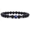 Pulseiras Elásticas Masculinas e Femininas Artesanais de Pedra Vulcânica Fosca de 8m e Olho de Tigre, Lápis-lazúli, Mais Vendidas na Europa e América, Atacado