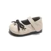 Zapatos Pequeños de Cuero para Niñas 2026 Nuevos de Primavera y Otoño Suela Suave Zapatos Individuales Zapatos para Niñas Zapatos de Princesa con Lazo para Niños Pequeños