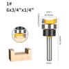 Fresa Recta con Rodamiento para Contornear y Recortar, Fresa de Carburo de Tungsteno, Fresa Recta de Doble Filo, Fresadora Eléctrica para Madera, Cabezal de Fresa para Recortar, Fresa para Carpintería