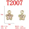Mini Gota de Agua Oval Corazón Estrella de Cinco Puntas Forma de Corazón Zirconia Incrustada Cobre Puro Colgante Pendiente Hecho a Mano Borla Colgante Materiales