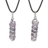 El Colgante de Cristal Natural Ágata Más Vendido de Amazon, Punta Única, Columna Hexagonal, Forma de Serpiente, Pendulum Espiral Enrollado, Collar Colgante