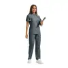 Tops de Uniforme para Enfermeras en Stock, Uniformes para Personal Médico, Ropa de Trabajo para Salón de Belleza, Centro de Maternidad, Doctores, Tops de Uniforme Quirúrgico de Manga Corta