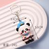 Chaveiro de panda fofo e quente Chaveiro criativo de casal de pandas policiais Pingente de bolsa Pingente de boneca de panda