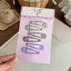 Pinza de Pelo para Niñas Nueva de Cuadros Florales Forma de Gota de Agua Pinza Básica Versátil Pinza para el Flequillo Estilo Fresco Pinza Lateral