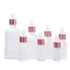 Botella de vidrio blanco mate de 10 ml para aceite esencial al por mayor, botella con gotero de cabeza de plástico, botella para presionar esencia, subbotella de muestra cosmética
