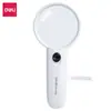 Lupa Deli 9098, 9099 LED Branca com Design Portátil Banhado a Cobre para Cuidados com Idosos, Lupa de Leitura Esteticamente Agradável