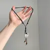 "Hojas de Otoño en el Bosque" Collar de Hojas de Plata con Cuentas Estilo Étnico Diseño Retro de Nicho Cadena Larga con Borla para Suéter