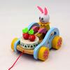 Carrito de Madera Pollo Comiendo Arroz Caminante de Arrastre Bebé Bebé Juguete para Niños Regalo Venta al por Mayor Madera