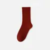 Calcetines atléticos de rizo para mujer, de longitud media hasta la pantorrilla, engrosados para abrigar en otoño e invierno, forrados de felpa, engrosados, para correr, resistentes al olor, calcetines largos de algodón