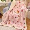 Manta Gruesa de Forro Polar Doble Cara Posy Dog para Otoño e Invierno, Funda de Sofá de Forro Polar Leche y Forro de Cordero, Manta para Siesta de una Persona