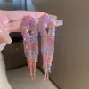 Pendientes de Borla con Flor de Zircón de Aguja de Plata Transfronterizos, Pendientes de Moda y Elegantes, Pendientes de Lujo Ligero y de Gama Alta, Diseño de Nicho