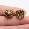 18x17x9.7mm 2.3g Oro Antiguo Colgante para Joyería DIY Patrón Tallado Retro Tapa de Perla Base de Flor