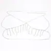Accesorios Transfronterizos Europeos y Americanos, Cadena para el Pecho con Borlas de Estrella de Cinco Puntas Sexy Estilo Festivo, Collar de Perlas, Conjunto de Cadenas Corporales para Mujer