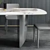 Mesa y Sillas de Comedor Minimalistas de Pizarra Lujo Ligero, Juego Completo Estilo Industrial, Mesa de Comedor Nórdica de Gama Alta, Mesa de Comedor Rectangular para el Hogar, Diseño Simple