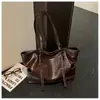 Bolso tote retro de gran capacidad transfronterizo para mujer, nueva colección 2026, bolso de hombro simple y elegante, bolso de mano versátil