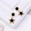 Pendientes Inspirados en Estrellas para Mujer, Clavos Geométricos de Estrella con Cristales y Diamantes, Nuevo Estilo Primavera/Verano, Estilo de Celebridad de Internet