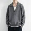 Suéter de Punto Falso Dos Piezas con Cuello para Hombre Temporada Otoño/Invierno 2026 Nuevo Estilo Camisa Polo Doble Cuello en V Ropa de Lana Ropa Interior