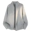 Cárdigan de punto con cremallera y cuello alto para hombre, de importación, suéter de manga larga holgado, prenda exterior casual y versátil.