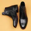 Sapatos Masculinos de Cano Alto em Couro Italiano, Botas Masculinas de Couro Genuíno, Botas Tendência Britânicas Casuais, Botas de Couro Bico Fino, Botas Martin Masculinas Versáteis
