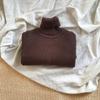 Camiseta Base Infantil Macia Cera Roupa Infantil Outono e Inverno Roupa de Bebê Estilo Ocidental Gola Alta Térmica Malha Canelada Tendência para Meninos e Meninas