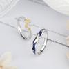 Anillo original de pareja de la suerte para estudiantes de ballena, diseño de nicho, anillo de hoja de ginkgo de ballena, anillo creativo de esmalte microincrustado para mujer