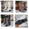 Botas vaqueras bordadas retro de gran venta para mujer, botines de punta fina con tacón grueso, sin cordones, cómodas y no cansan los pies, zapatos de mujer para otoño e invierno
