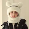 Gorro Infantil de Lã Tricotado para Meninas e Meninos no Outono e Inverno com Capuz Integrado para Bebê à Prova de Vento, Proteção de Orelha e Gorro Pulôver Quente