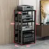 Rack Amplificador de Potencia Multicapa Hogar Espaciado Ajustable Móvil Soporte Amplificador de Tubos Gabinete HIFI Soporte Audio Altavoz
