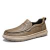 Estilo Retro Tendência Slip-On Slip-Ons, Sapatos Casuais de Couro Respiráveis de Corte Baixo, Slip-On de Tamanho Grande Cross-Border com Sola Grossa para Entrega