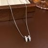 [Acero de titanio] Elegante collar con microincrustaciones, ligero y lujoso, lleno de diamantes de oro real, exquisito collar con microincrustaciones, cadena de clavícula de moda para mujer.
