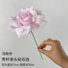 Flor Rosa Simulação Três Cabeças Rosa Diamante Decoração de Casamento Material de Flor Cenário de Parede de Flores Flor Artificial Decoração Macia Bola de Flores Atacado