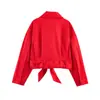 Ropa de mujer transfronteriza 2026 nueva moda estilo europeo y americano chaqueta con cremallera y cuello polo con cinturón para mujer B483051