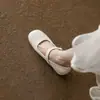 Sapatos Mary Jane Femininos com Aumento de Altura de 7cm para Pessoas Baixas, Sapatos Elegantes de Noite Estilo Francês com Saias, Sapatos de Couro Pequenos para Roupas de Trabalho em Couro Genuíno